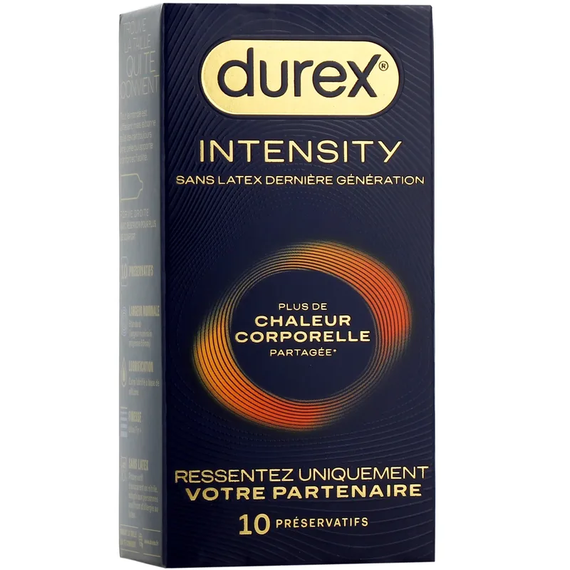 Durex Intensity XL Condoms Latex Free Shared Body Heat 10pcs