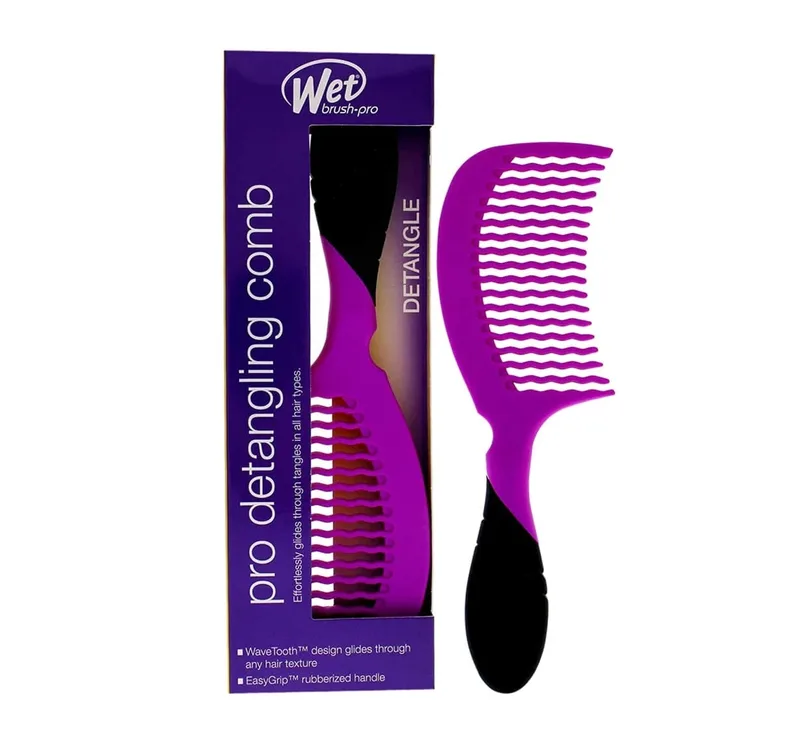 Wet brush Detangling - Pro Purple Plastic Comb Detangling