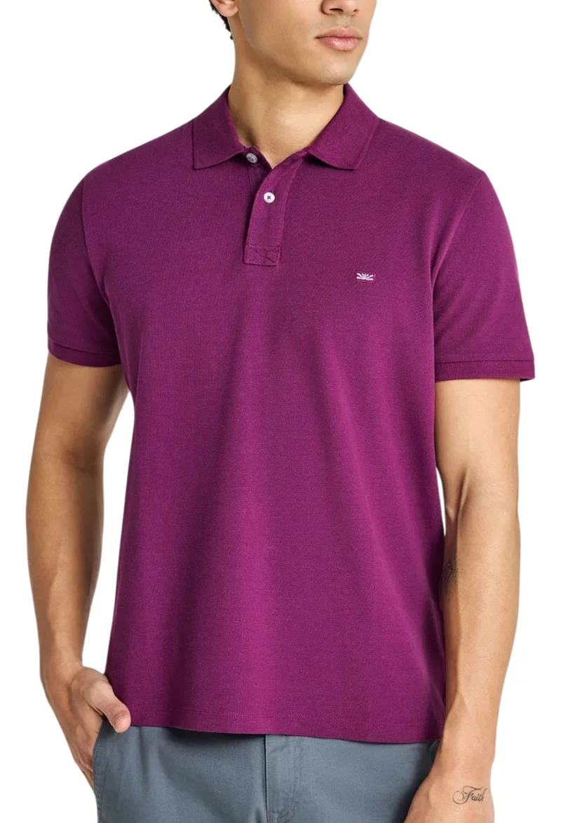 Μπλούζα Polo Funky Buddha Με Διακριτικό Λογότυπο FBM013-001-11-GRAPE JUICE Ανδρικό