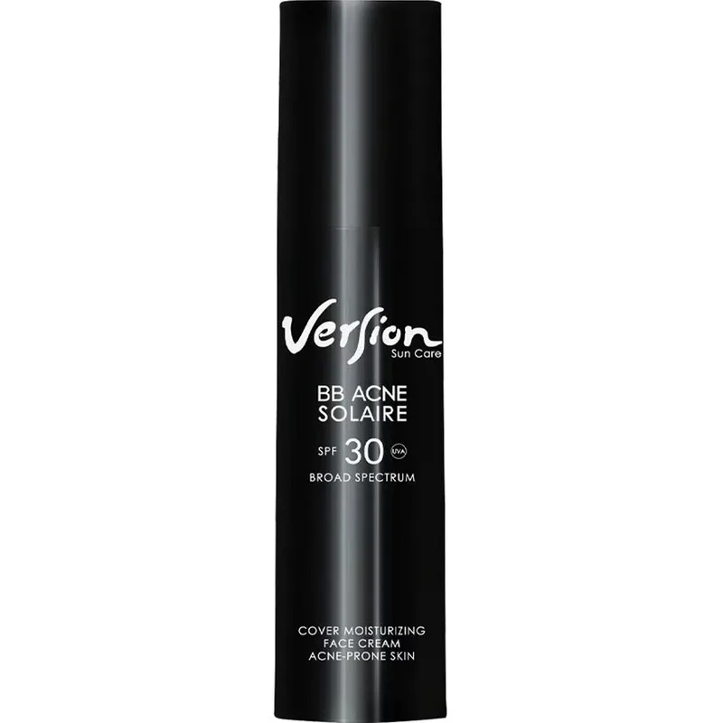 Version Suncare BB Acne Solaire Spf30 Cover Moisturizing Face Cream Αντηλιακή Κρέμα Προσώπου Υψηλής Προστασίας με Χρώμα για Λιπαρά Δέρματα με Τάση Ακμής 50ml