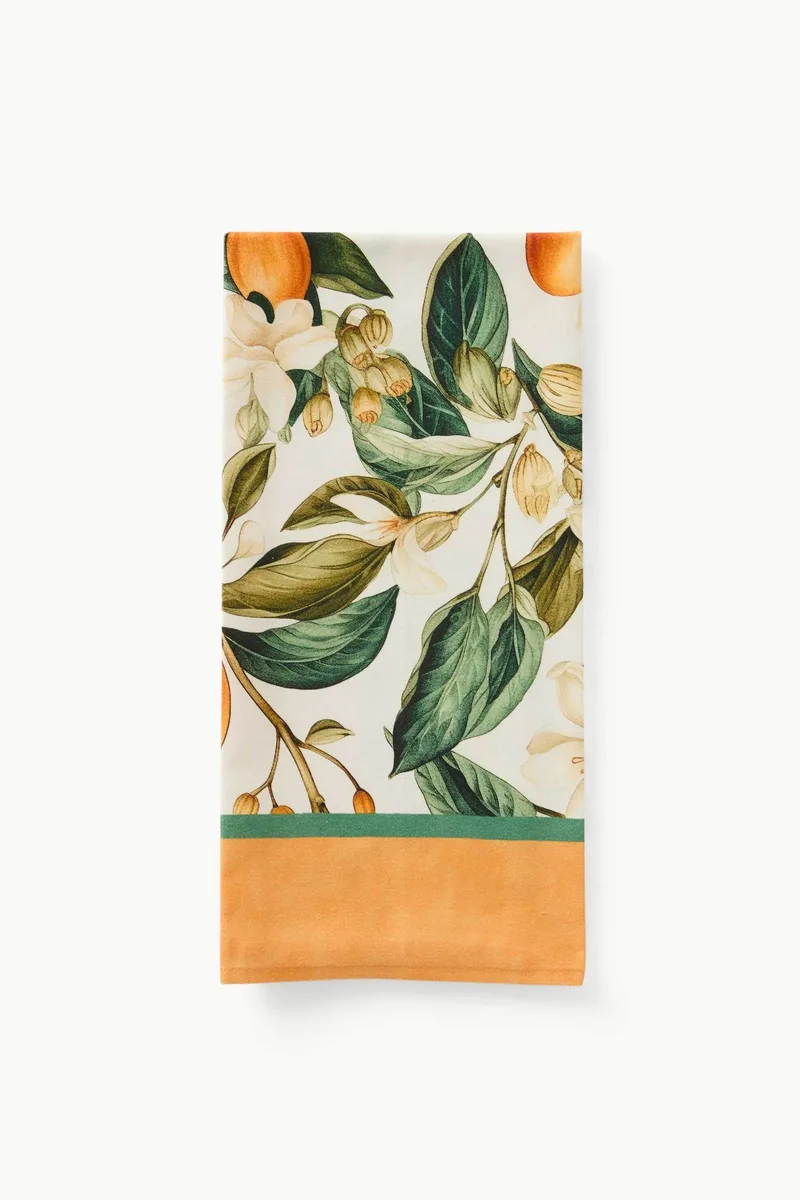 Coincasa πετσέτα κουζίνας με στάμπα floral 72 x 51 cm - 006812534 Εκρού