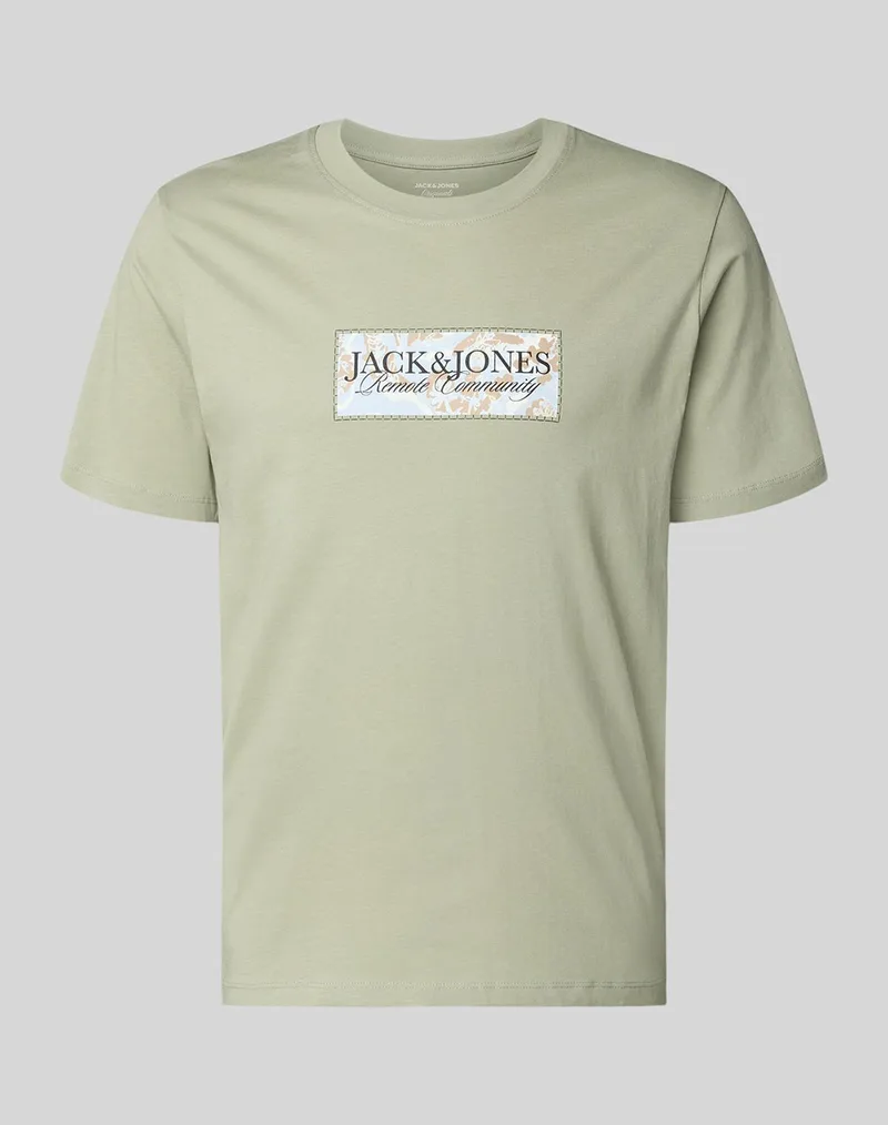 JACK&JONES JORMONTAUK FRONT TEE SS CREW NECK FST 12297890-SEAGRASS MintGreen