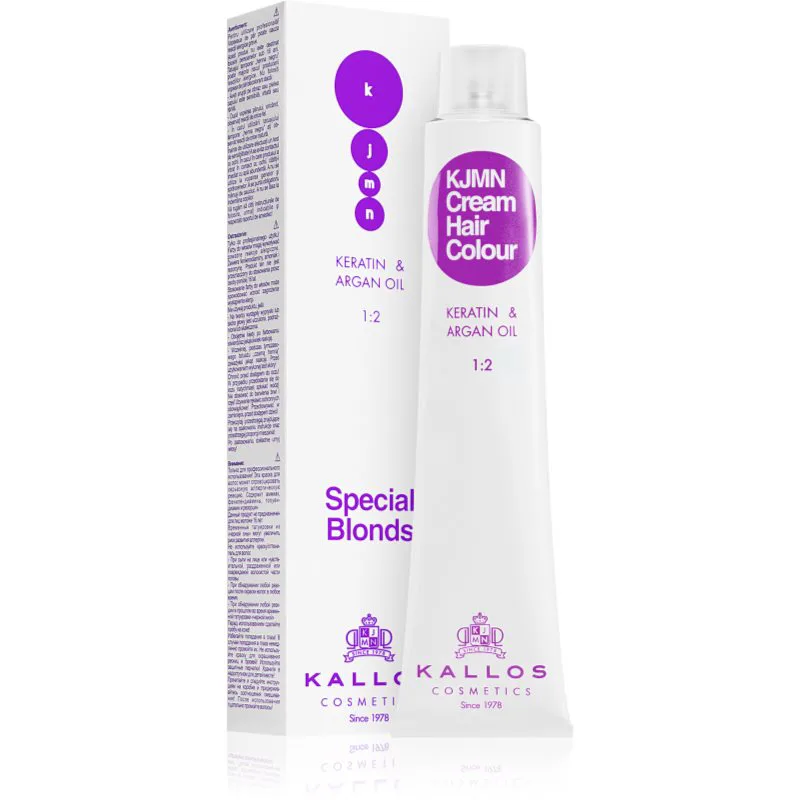 Kallos KJMN Professional Cream Hair Colour Keratin & Argan Oil βαφή μαλλιών απόχρωση 12.0 Special Ultra Blond 100 ml