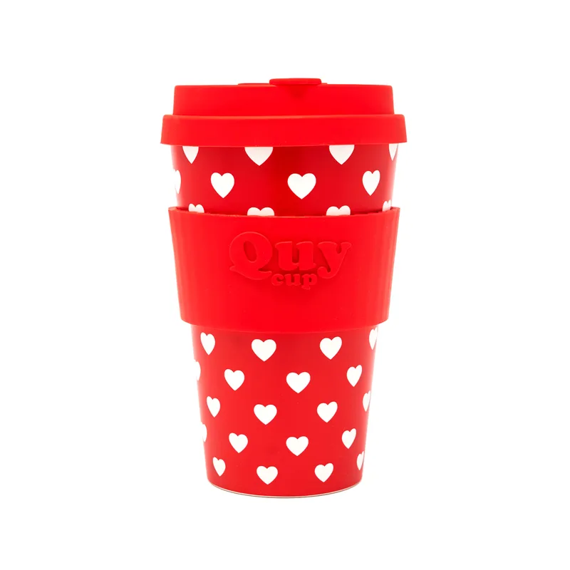 Travel Cup With Silicone Lid - Heart 400 ml