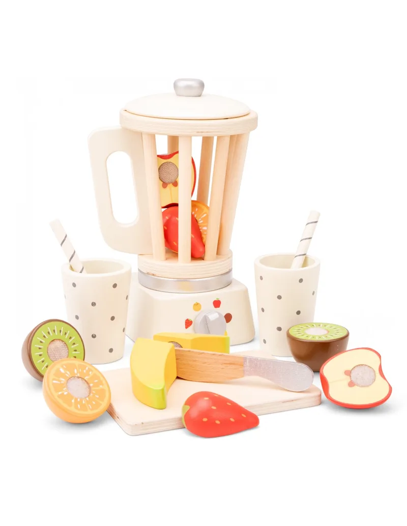 New Classic Toys Ξύλινο Παιδικό Μπλέντερ Smoothie Maker Με Φρούτα