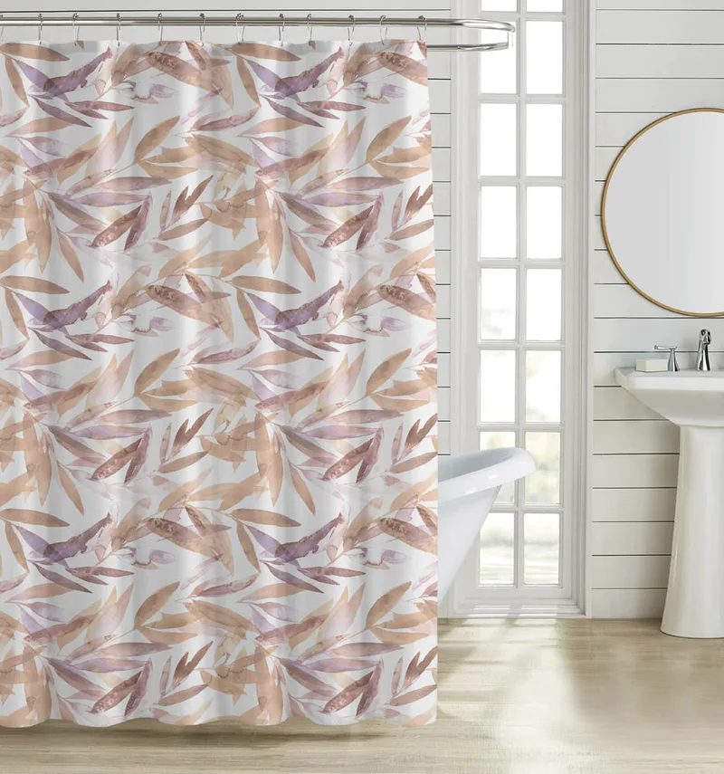 Κουρτίνα Πολυεστερική 180x200cm 90Gsm Με 12 Κρίκους Φύλλα