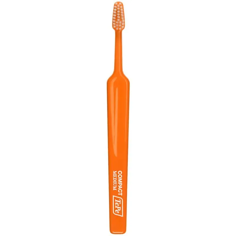 TePe Select Compact Medium Toothbrush Μέτρια Οδοντόβουρτσα με Μικρή Κωνική Κεφαλή για Αποτελεσματικό Καθαρισμό 1 Τεμάχιο - Πορτοκαλί