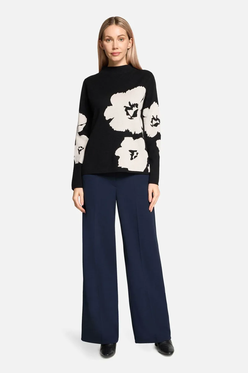 Betty Barclay γυναικείο ψηλόμεσο παντελόνι Relaxed Fit - 6148/2420 Μπλε Σκούρο