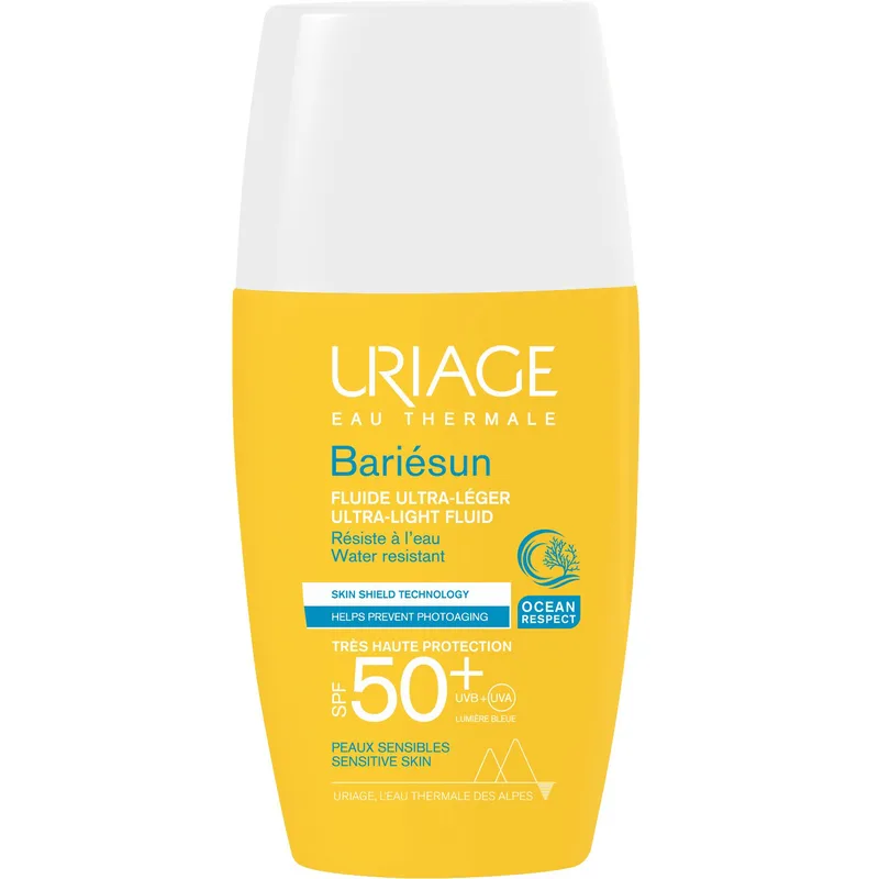 Uriage Bariesun Ultra-Light Fluid Spf50+ Αντηλιακό Γαλάκτωμα Προσώπου Πολύ Υψηλής Προστασίας με Λεπτόρρευστη Υφή, Κατάλληλο για Ευαίσθητες Επιδερμίδες 30ml