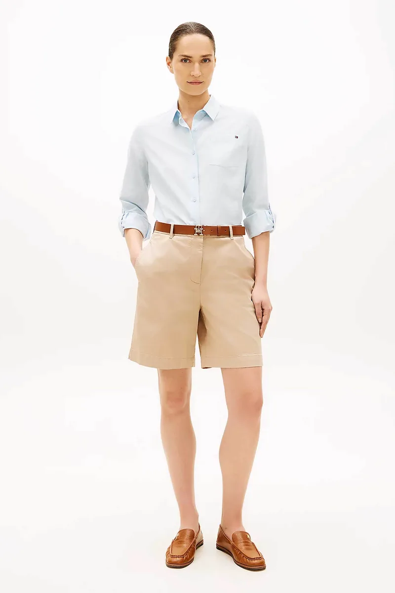 Tommy Hilfiger γυναικεία βερμούδα chino Regular Fit - WW0WW49648 Μπεζ