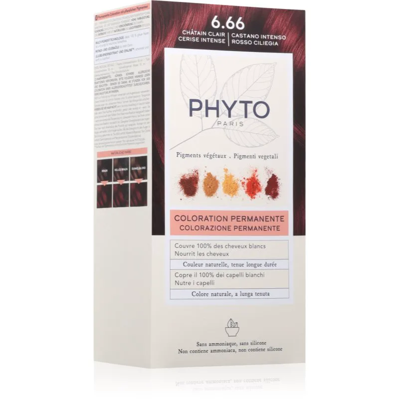 Phyto Color βαφή μαλλιών χωρίς αμμωνία απόχρωση 6.66 1 τμχ