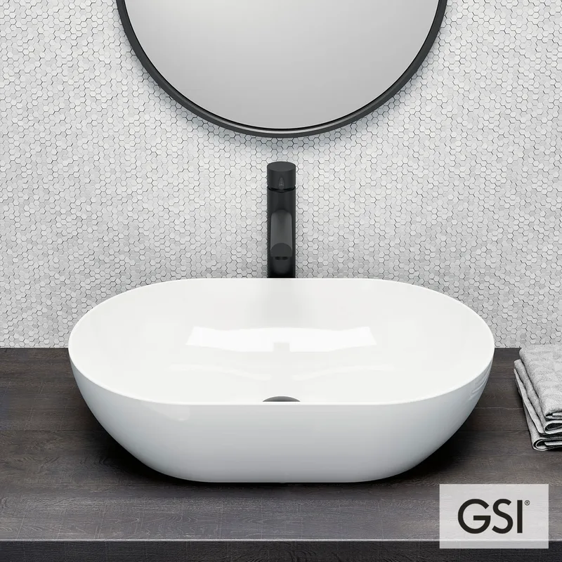 Νιπτήρας Επικαθήμενος GSI Pura 500-8834-300 Λευκό (60x37cm)