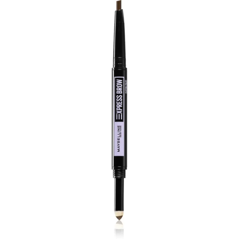 MAYBELLINE NEW YORK Express Brow Satin Duo μολύβι και πούδρα για τα φρύδια διπλό απόχρωση 02 - Medium Brown