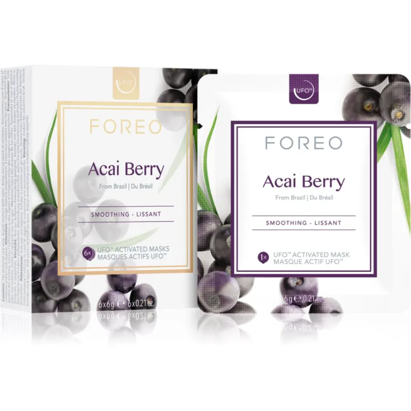 FOREO UFO™ Acai Berry λειαντική μάσκα 6 x 6 γρ