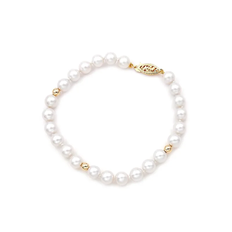 TBS Creations Βραχιόλι με μαργαριτάρια Fresh Water Pearl από χρυσό 14 καρατίων BSB111030