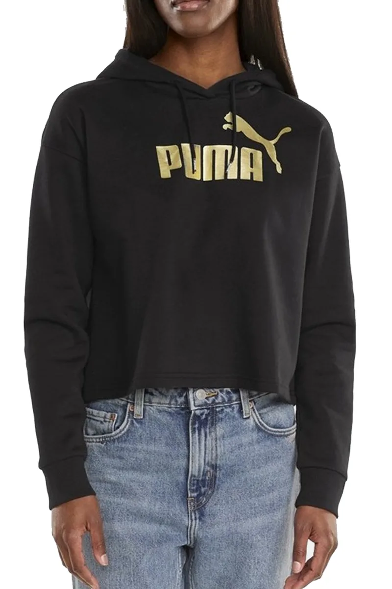 Μπλούζα Μακρυμάνικη Puma ESS+ Metallic Logo Cropped Hood 849957-01 Γυναικείο