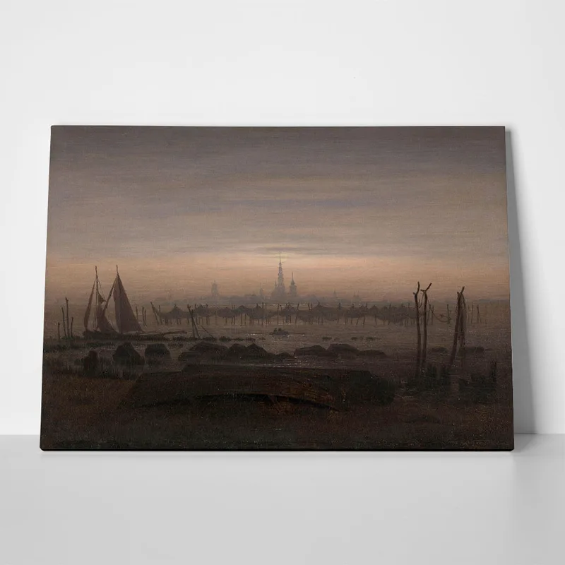Πινακας σε καμβά CASPAR DAVID FRIEDRICH - GREIFSWALD IN MOONLIGHT