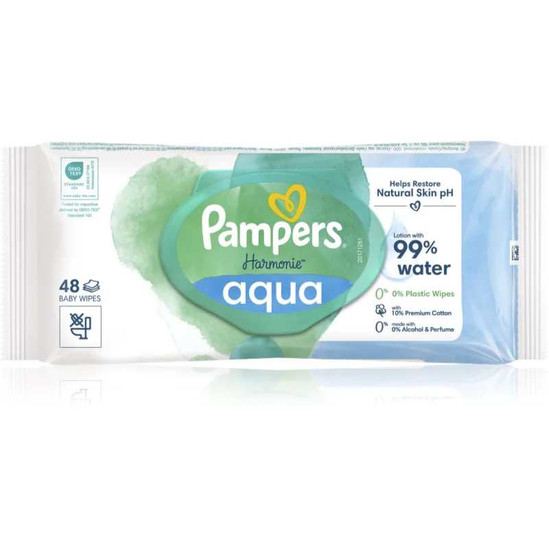 Pampers Harmonie Aqua υγρά μαντηλάκια καθαρισμού για παιδιά 48 τμχ