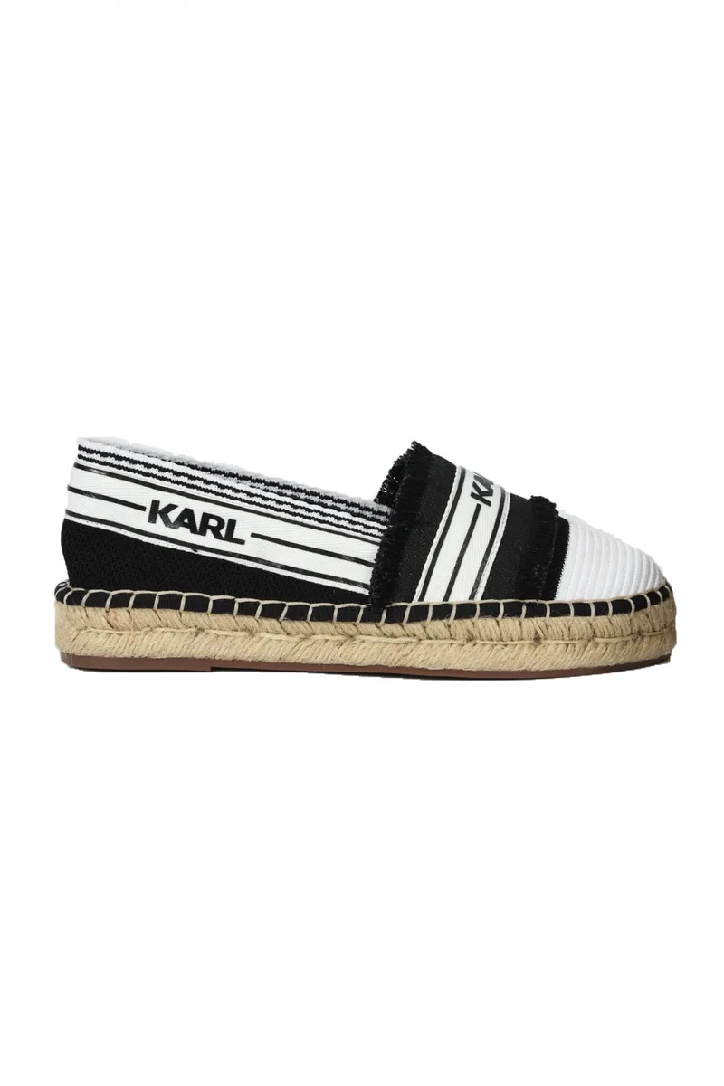 KARL LAGERFELD ΠΑΠΟΥΤΣΙΑ ΕΣΠΑΝΤΡΙΓΙΕΣ KAMINI PATCHWORK SPIP Y ΑΣΠΡΟ/ΜΑΥΡΟ