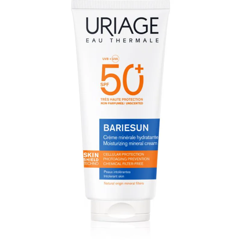 Uriage Bariésun Mineral Cream SPF 50+ μεταλλική προστατευτική κρέμα γιαι πρόσωπο και σώμα SPF 50+ αδιάβροχο 100 ml