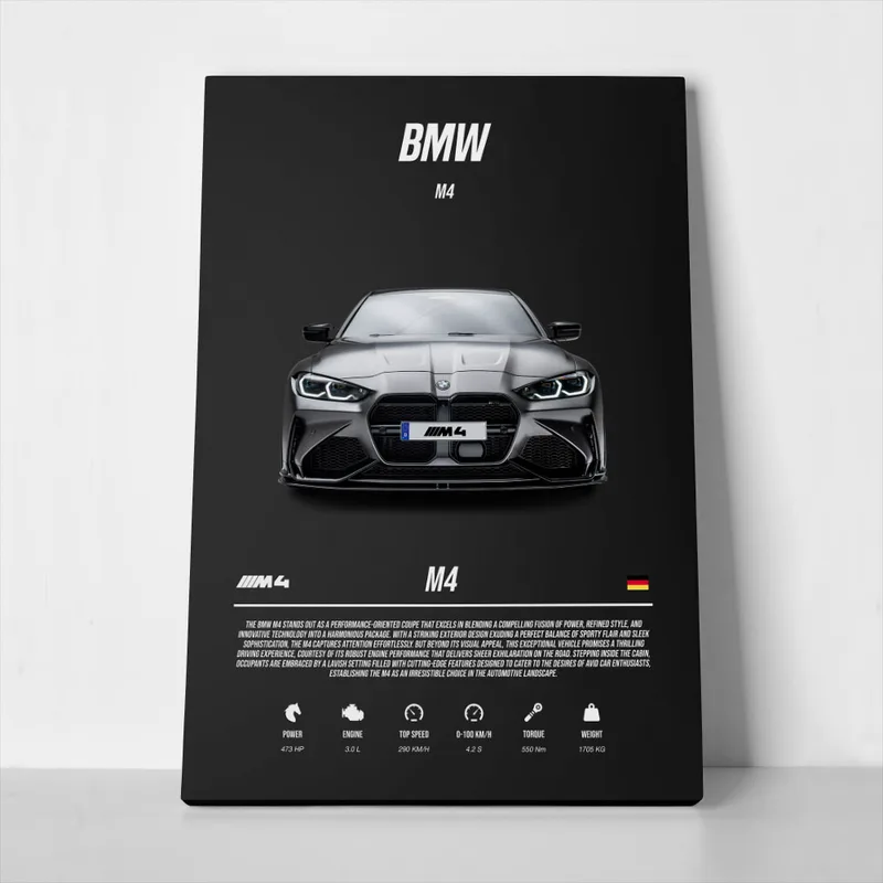 Πινακας σε καμβά BMW M4 SPECS