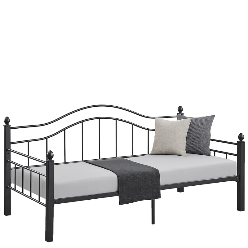 Καναπές Κρεβάτι ArteLibre PECOS Μαύρο Μέταλλο 200x98x99cm (Στρώμα 90x190cm)