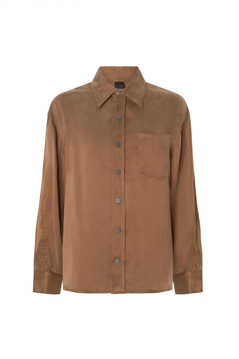 PINKO ΠΟΥΚΑΜΙΣΟ CARESER SHIRT ΚΑΦΕ