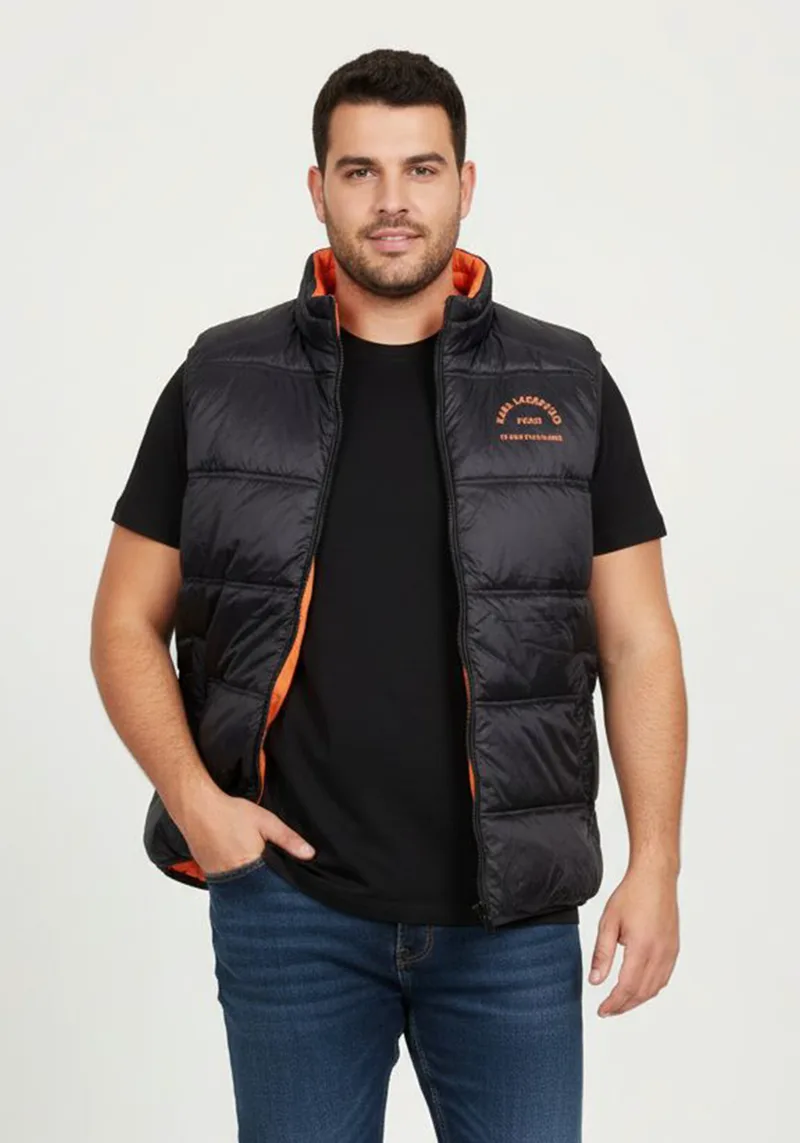 Karl Lagerfeld Διπλής όψεως Αμάνικο της σειράς Vest Rev - 505401 531591 917 PS Black/ Πορτοκαλί
