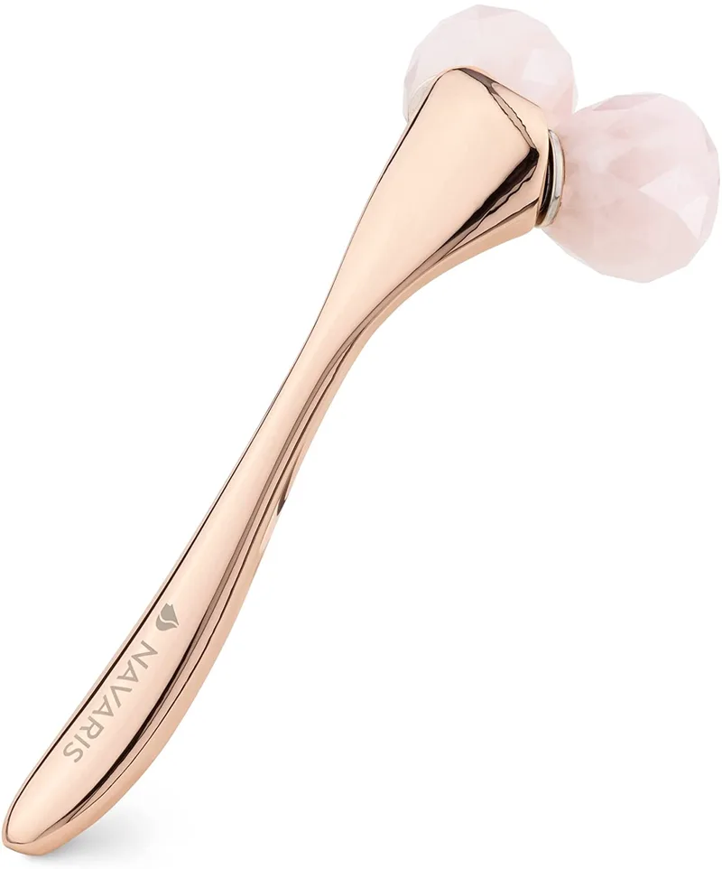 Navaris 3D Facial Roller - 3D Κύλινδρος Ομορφιάς από Ροζ Χαλαζία για Μασάζ Προσώπου / Αντιγήρανση - Rose Quartz (56132.31)
