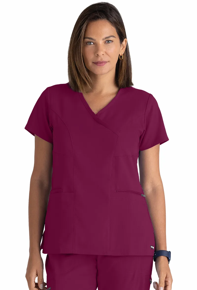 Μπλούζα Γυναικεία Yγειονομικών Spandex Stretch Surplice Grey's Anatomy Wine