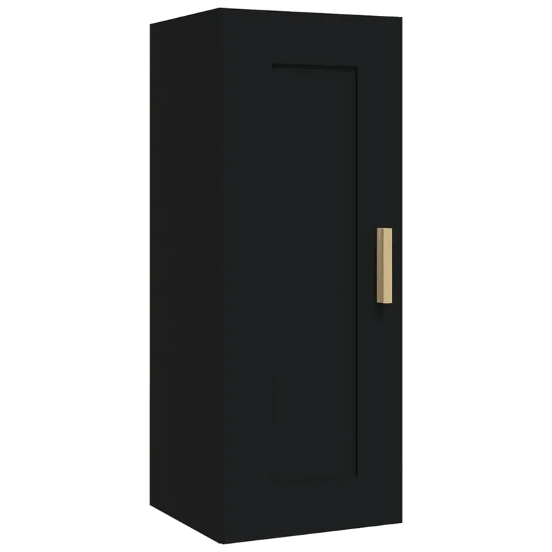 vidaXL Ντουλάπι Τοίχου Μαύρο 35x34x90 εκ. Επεξεργασμένο Ξύλο