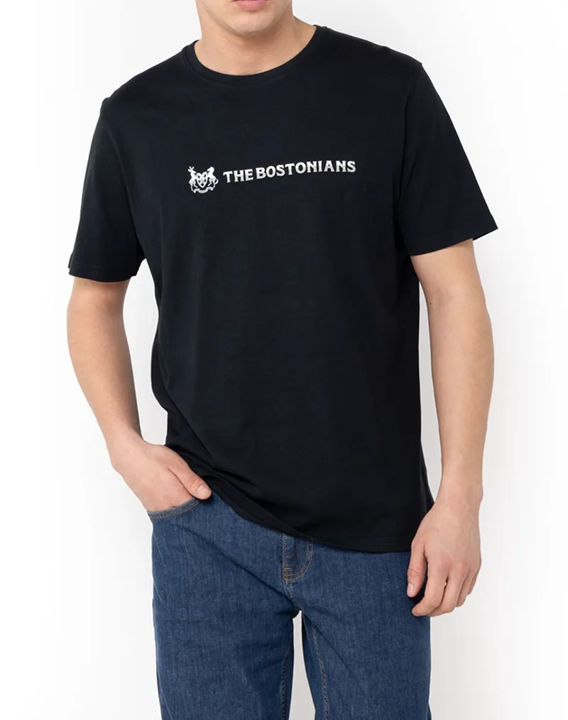 THE BOSTONIANS ΜΠΛΟΥΖΑ T-SHIRT TWO-TONE LOGO REGULAR 3TS1287M-BLACK Black