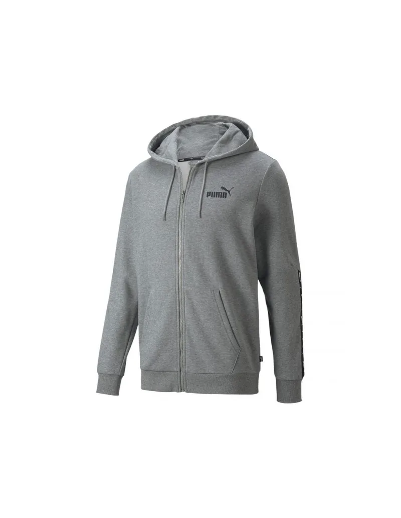 Puma ESS+ Ανδρική Φούτερ Ζακέτα με Κουκούλα και Τσέπες Μαύρη 848768-03