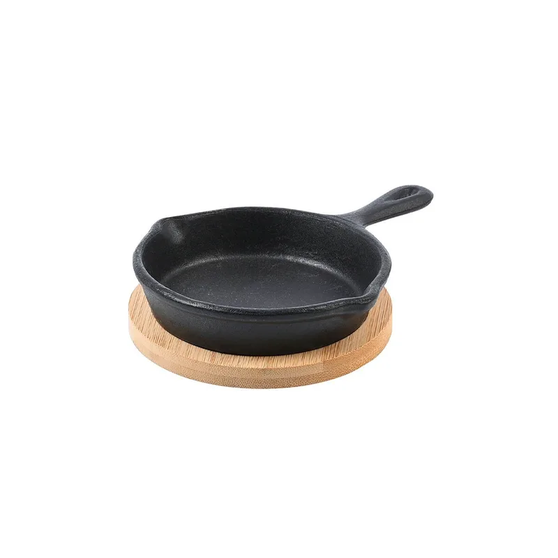 Estia Τηγάνι Σερβιρίσματος Iron Mantemenio 10Cm Με Βάση Bamboo