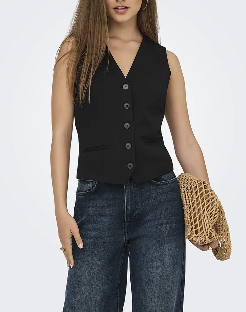 ONLY ONLIRIS-HATTIE WAISTCOAT TLR NOOS 15331287-BLACK Black