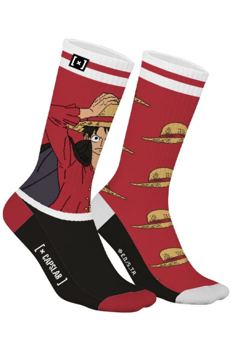 CAPSLAB Unisex Κάλτσες ONE PIECE x CAPSLAB LUF CL/OP2/1/SCS/LUF - Κόκκινες-CL/OP2/1/SCS/LUF-RED