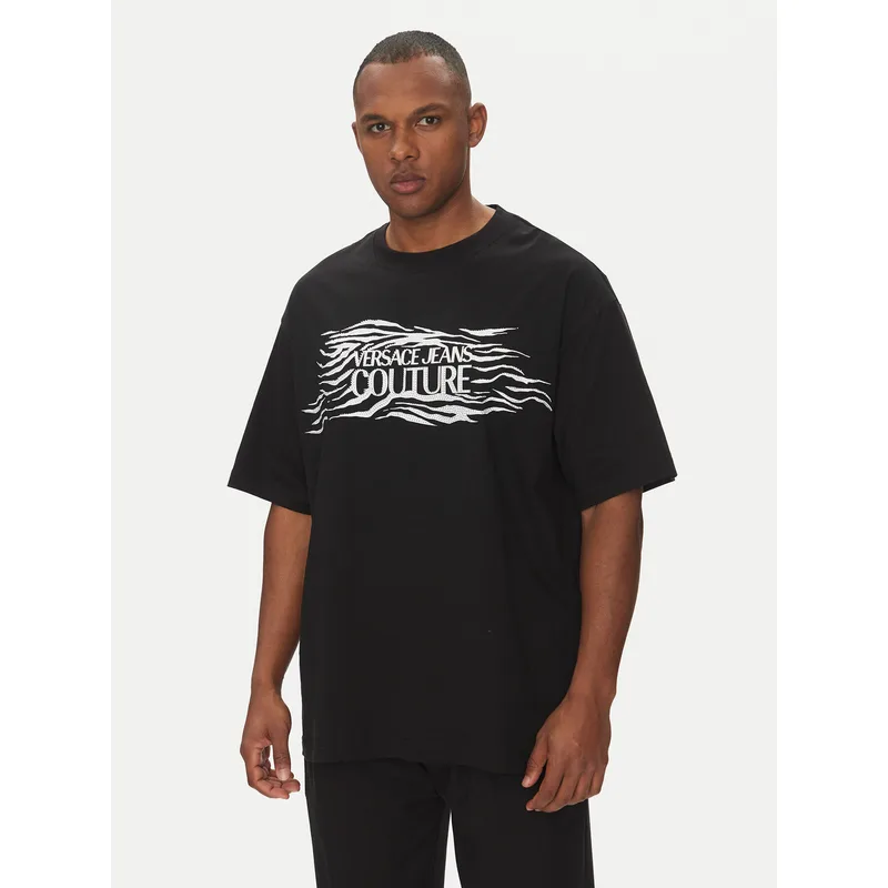 Versace Jeans Couture T-Shirt 78GAH6L1 Μαύρο Regular Fit