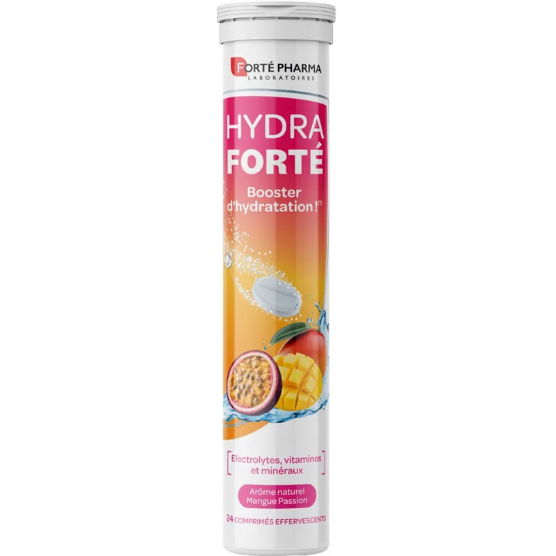 Forte Pharma Hydra Forte Mango – Passion Fruit Συμπλήρωμα Διατροφής Ηλεκτρολυτών, Βιταμινών & Μετάλλων για Ενυδάτωση σε Καθημερινή Βάση με Γεύση Mango – Passion Fruit 24 Effer.tabs