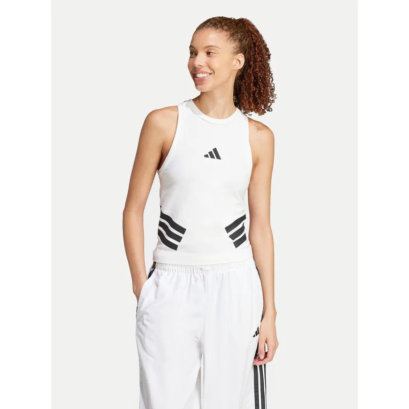 adidas Τοπ Future Icons 3-Stripes JC5419 Λευκό Slim Fit