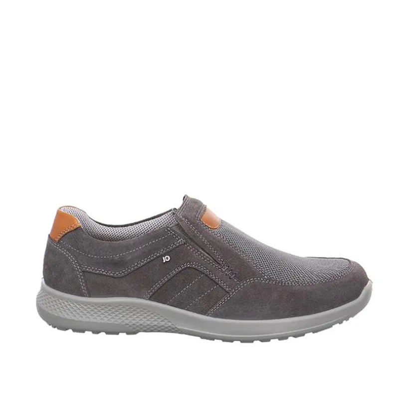 Jomos 3223579042107 Aνατομικό Δερμάτινο Comfort Casual Γκρι
