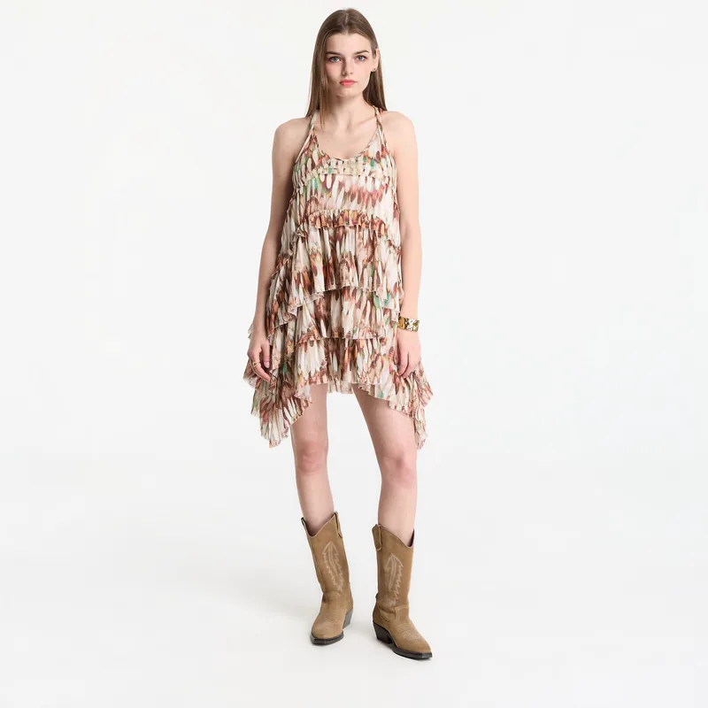 Φόρεμα AllSaints Cavarly Mini Dress Oceano Soft Ροζ 8