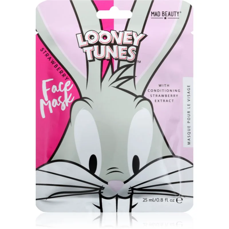 Mad Beauty Looney Tunes Bugs Bunny υφασμάτινη μάσκα ενυδάτωσης με αναζωογονητική δράση 25 ml