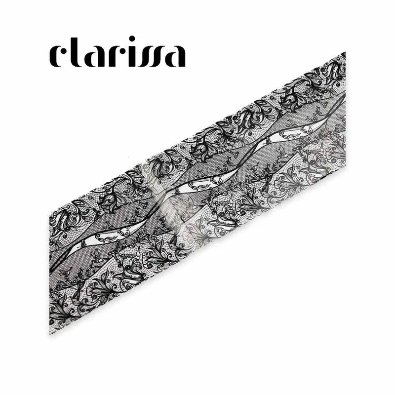 Clarissa foil BLACK lace 100 x 4cm