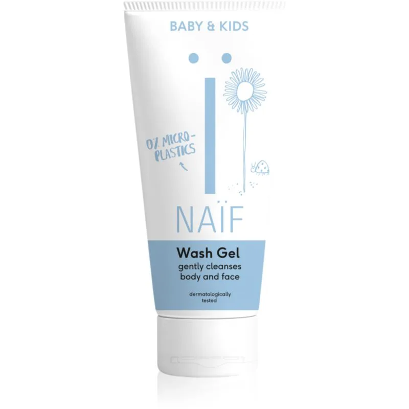 Naif Baby & Kids Wash Gel καθαριστικό τζελ μπάνιου για παιδιά και βρέφη για σώμα και πρόσωπο 200 ml