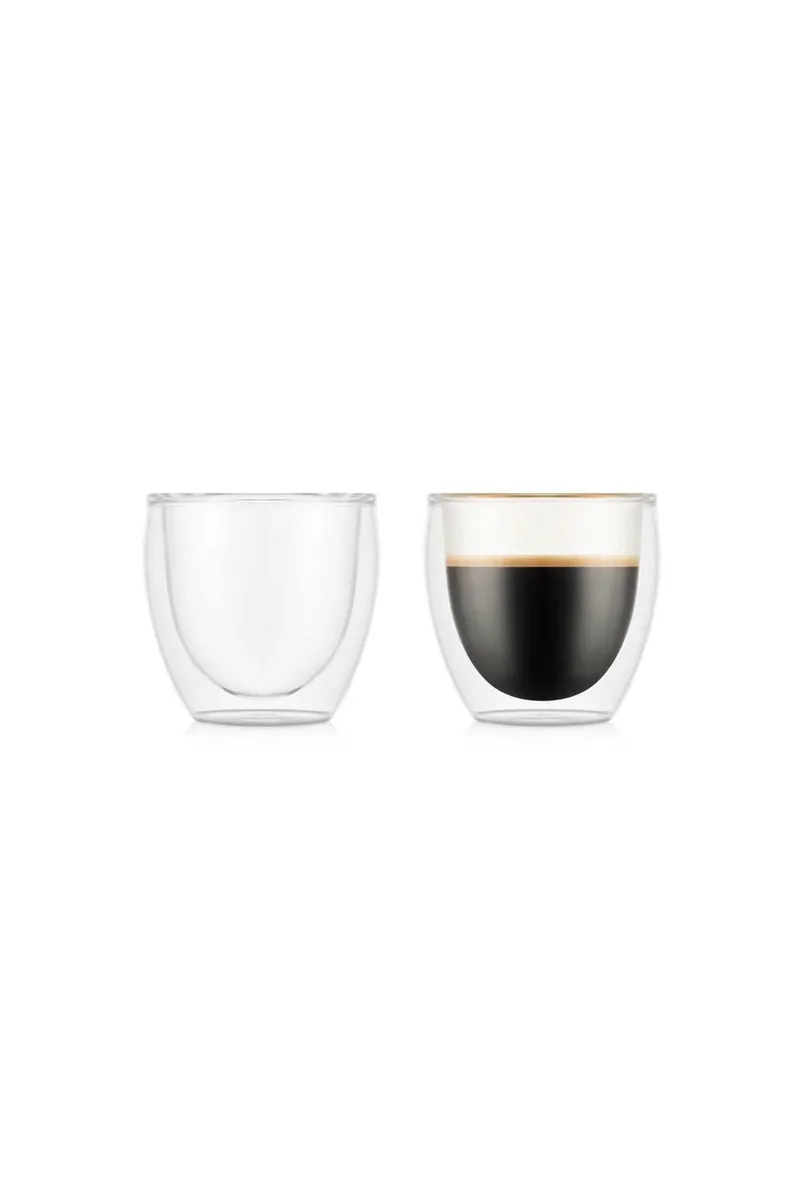 Bodum σετ ποτήρια espresso double wall 80 ml διάφανο "Pavina" (2 τεμάχια) - 4557-10