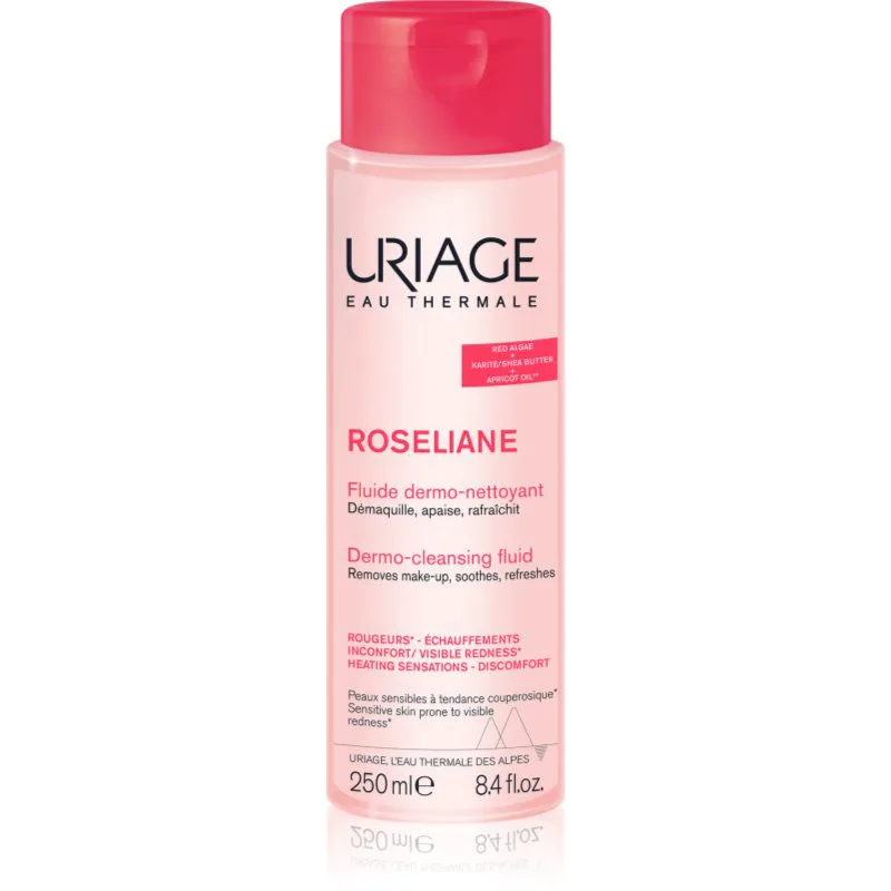 Uriage Roseliane Dermo-Cleansing Fluid υγρό καθαρισμού για να καταπραύνει την επιδερμίδα πρόσωπου 250 ml