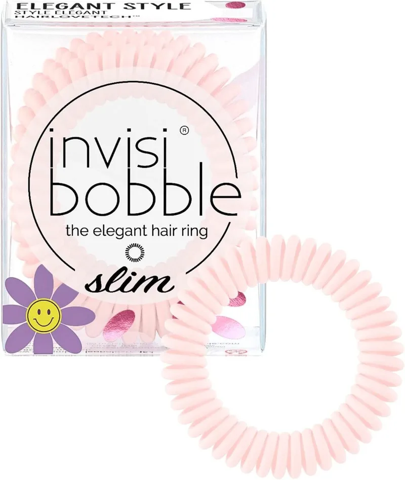 Invisibobble The Elegant Style Hair Ring Hairlovetech Slim - Ροζ (3pcs)