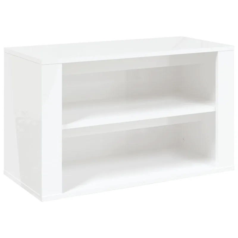 vidaXL Παπουτσοθήκη Γυαλιστερό Λευκό 75x35x45 εκ. Επεξεργασμένο Ξύλο