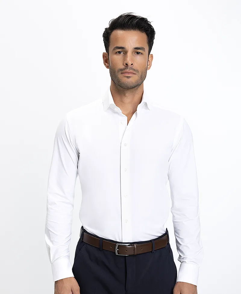 Xacus Ανδρικό Πουκάμισο Slim Fit με Ελαστικότητα Λευκό