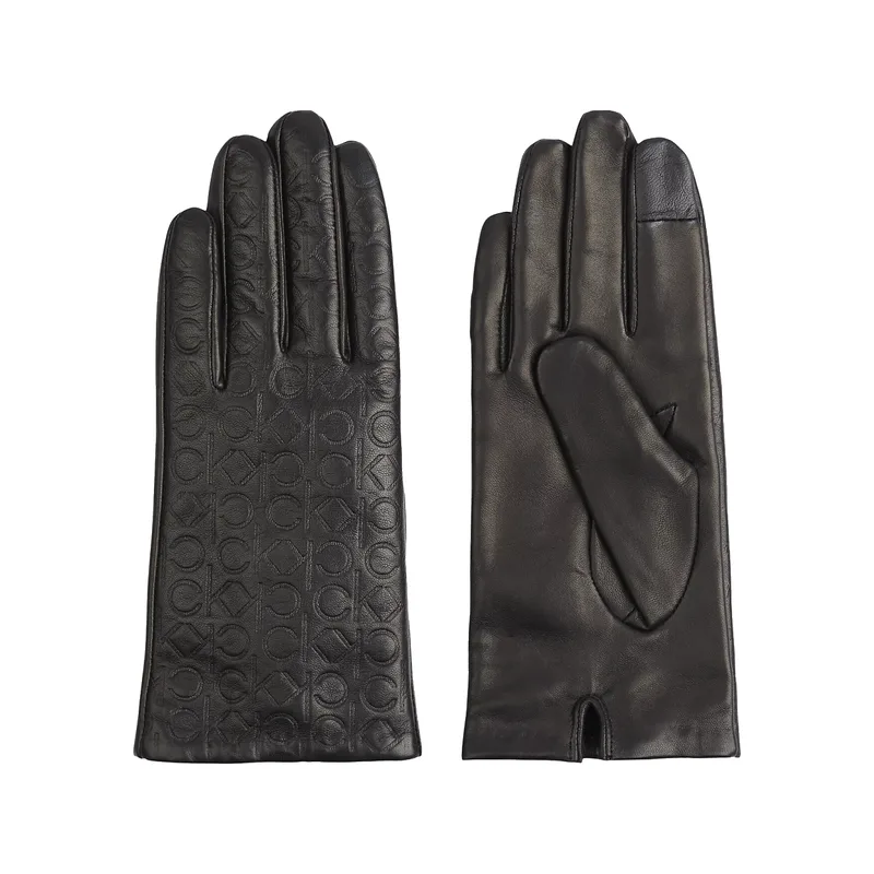 Γυναικεία Δερμάτινα Γάντια Calvin Klein Embossed Gloves K60K608509 BAX Μαύρο